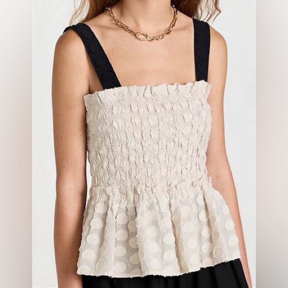 Club Monaco Smocked Peplum Tank Top